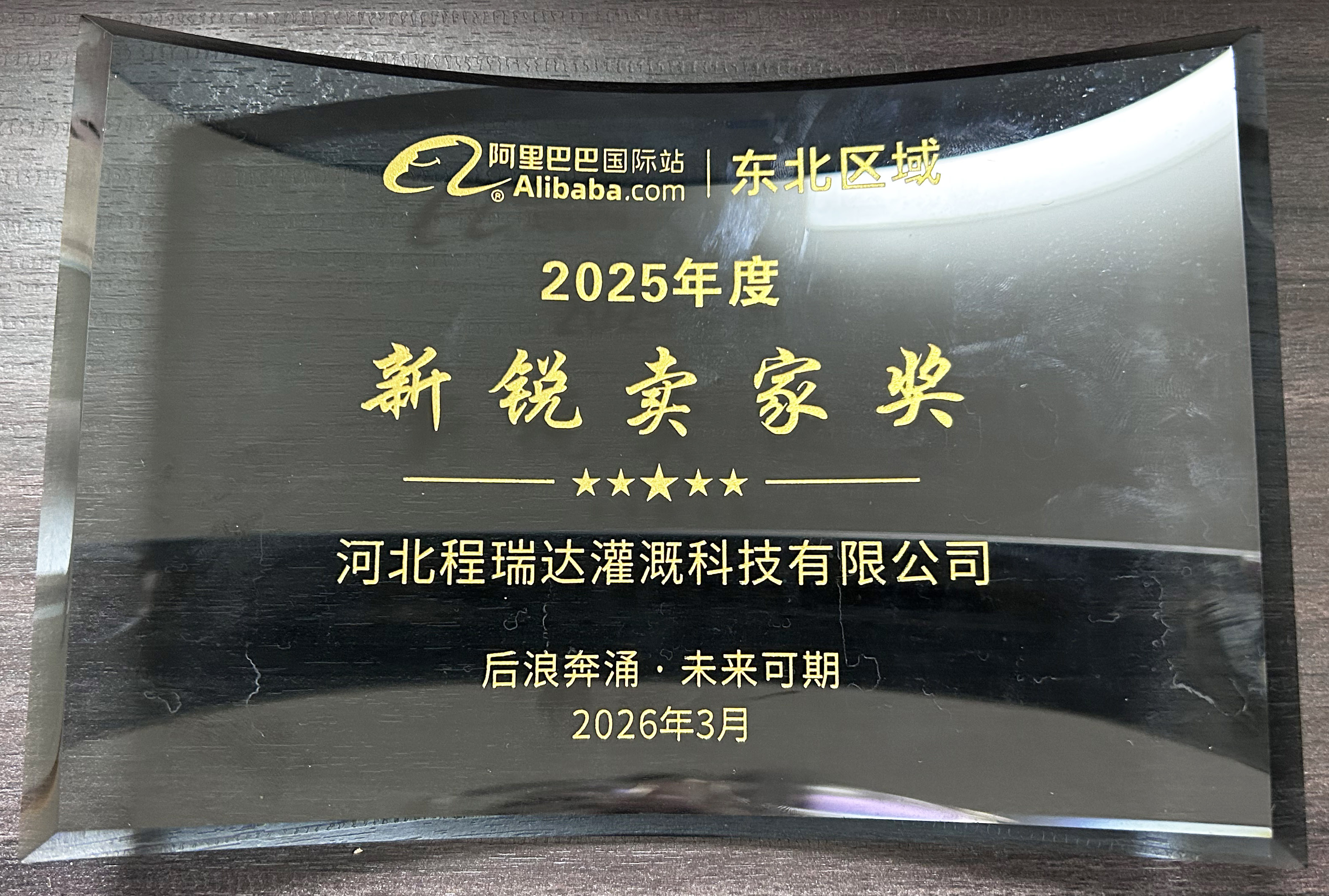 张家口程瑞达灌溉 | 荣获阿里国际站新锐卖家奖